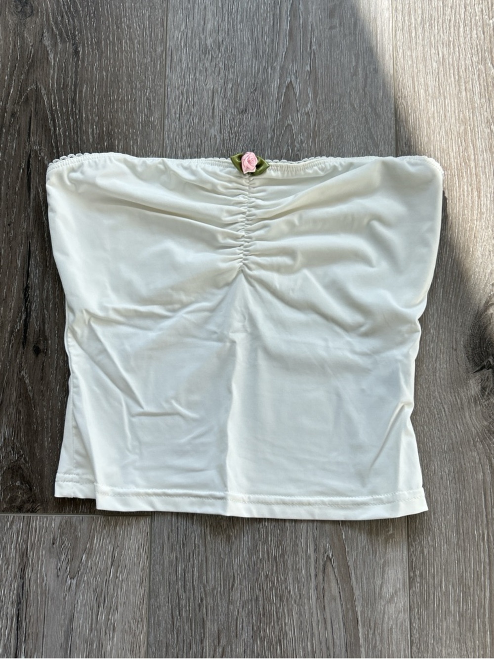 Princess Polly White Ruched Tube Top size US 0